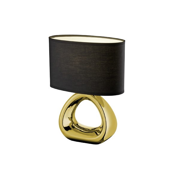 Stolna lampa u crno-zlatnoj boji od keramike i tkanine Trio Gizeh, 34,5 cm