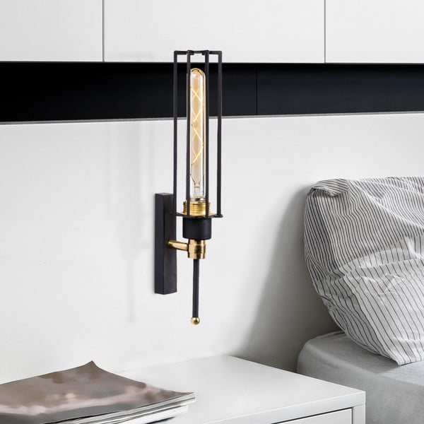 Crna/u zlatnoj boji zidna lampa ø 8 cm Fellini – Opviq lights-image-1