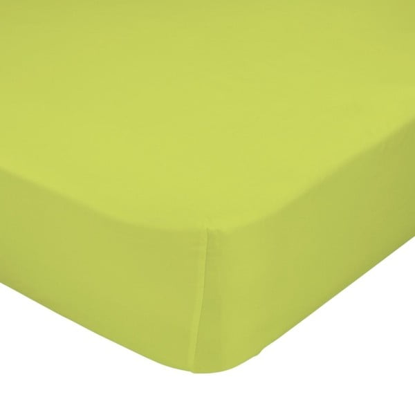 Zelena elastična plahta HF Living Basic, 90 x 200 cm