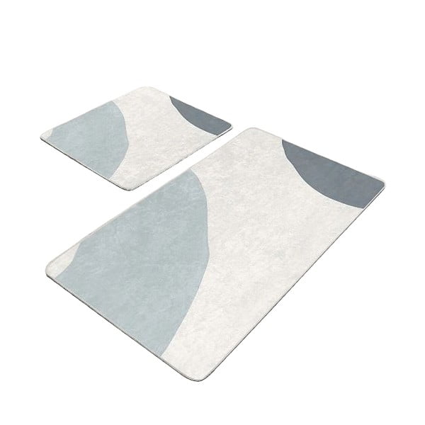 Sive/krem od samta kupaonske prostirke u setu 2 kom 60x100 cm Abstract Shapes – Mila Home