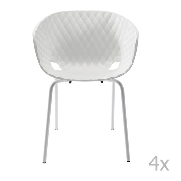 Set od 4 bijele blagovaonske stolice Kare Design Radar Bubble