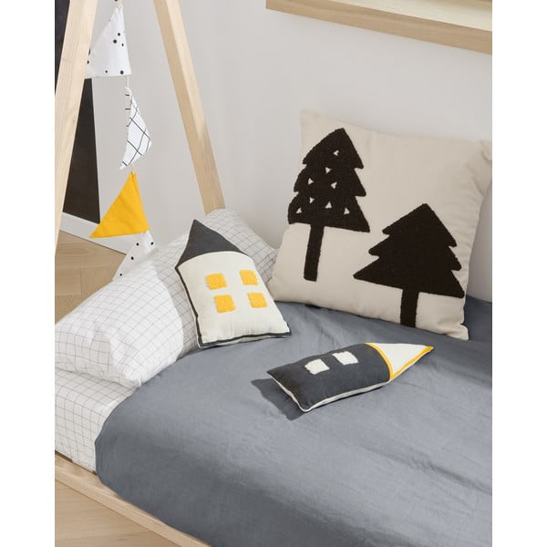 Crno-bež dječji jastuk od organskog pamuka Kave Home Nisi, 13 x 35 cm-image-2