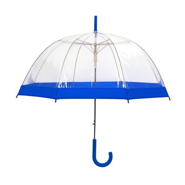 Prozirni štapićasti kišobran s plavim detaljima Ambiance Birdcage Border, ⌀ 85 cm