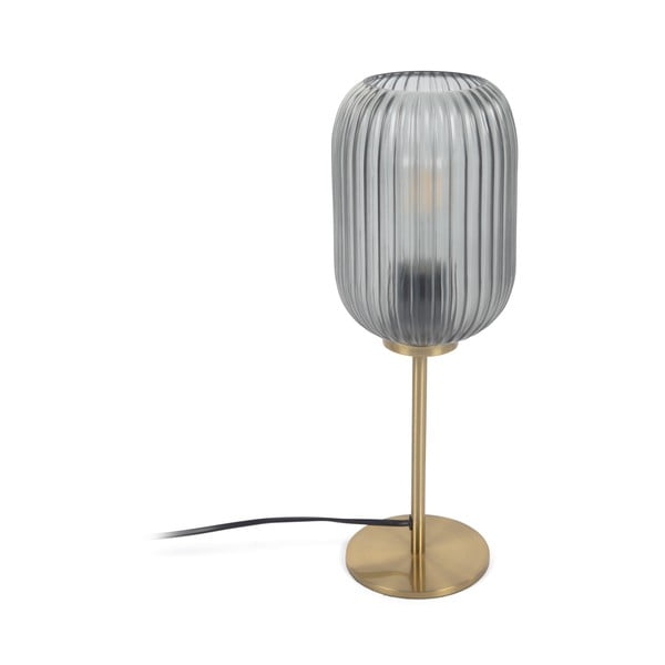 Stolna lampa zlatne boje sa staklenim sjenilom (visina 40 cm) Hestia - Kave Home