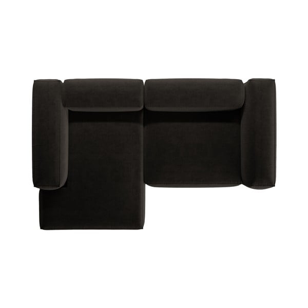 Crna kutna garnitura (s lijevim kutom/s ležaljkom) Bergamo – Cosmopolitan Design-image-3