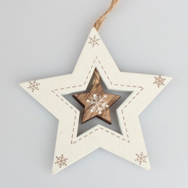 Bijeli viseći ukras u obliku Dakls zvijezde