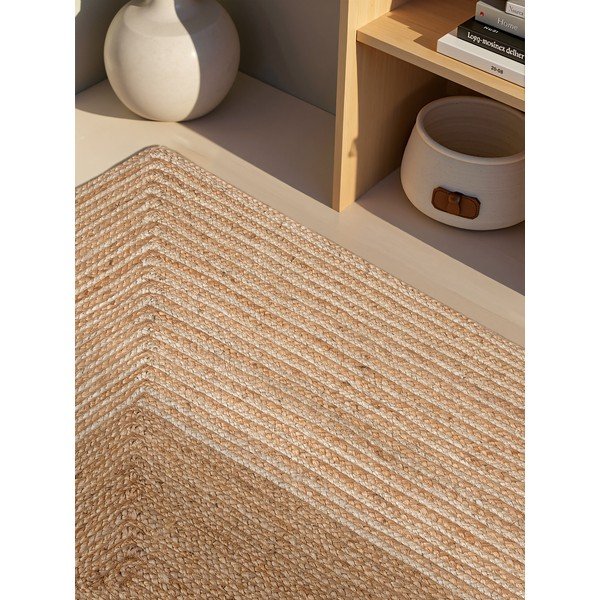 Obostrani/ručno rađen juten tepih u prirodnoj boji/u svijetloj prirodnoj boji 200x300 cm Juno – Hanse Home-image-3