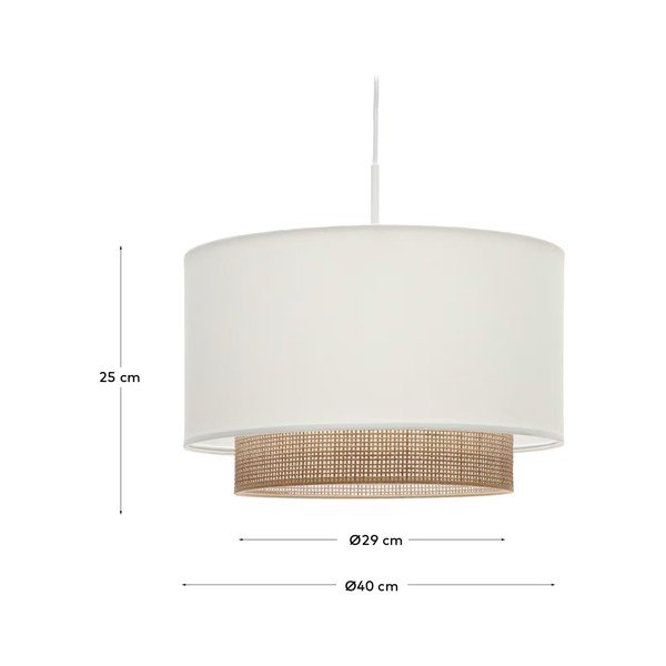 Bijelo/u prirodnoj boji tekstilno sjenilo ø 40 cm Erna – Kave Home-image-4