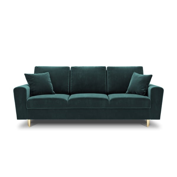 Petrolej zelena baršunasti sklopiva/s prostorom za odlaganje sofa 235 cm Kyoto – Cosmopolitan Design