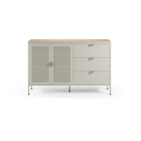 Krem/u prirodnoj boji metalna komoda 140x90x40 cm Sayla – Marckeric