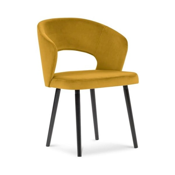 Žuta baršunasta blagovaonska stolica Windsor & Co Sofas Elpis