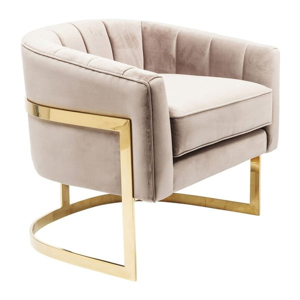 Bež fotelja s detaljima u zlatnoj boji Kare Design Pure Elegance