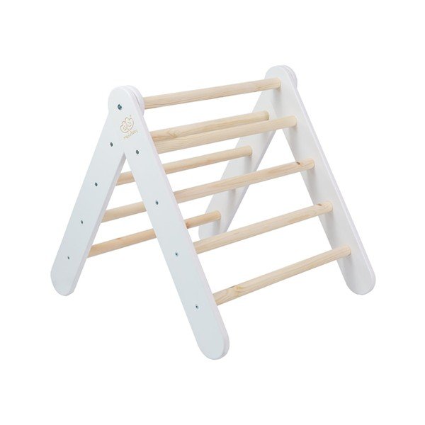 Bijeli pikler montessori trokut od masivnog bora 60x60x60 cm Montessori – Meowbaby