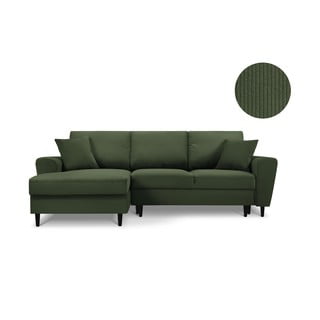 Zelena kutna sofa od samta Kooko Home Jazz, lijevi kut