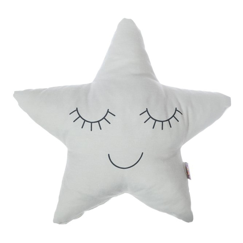 Svjetlosivi pamučni dječji jastuk Mike & Co. NEW YORK Pillow Toy Star, 35 x 35 cm