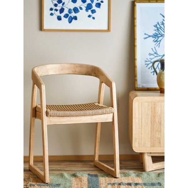 Blagovaonska stolica od masivnog kaučuka u prirodnoj boji Serrone – Bloomingville-image-1