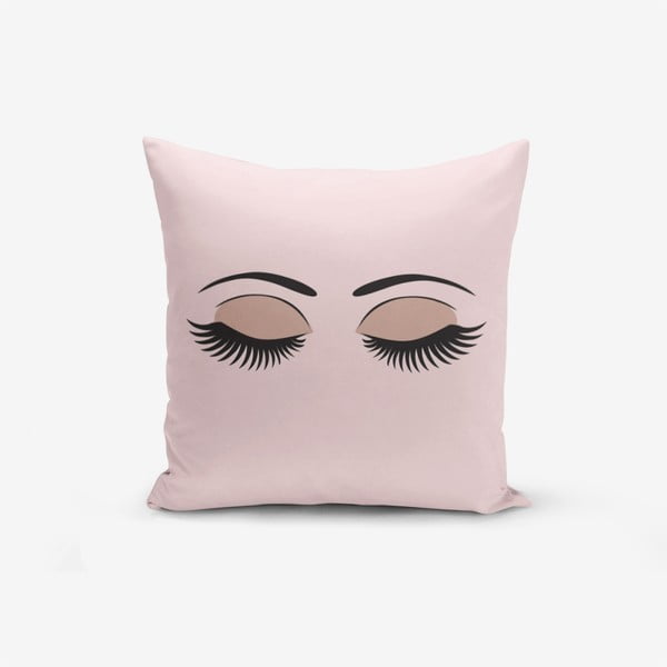 Jastučnica s primjesom pamuka Minimalist Cushion Covers Eye & Lash, 45 x 45 cm