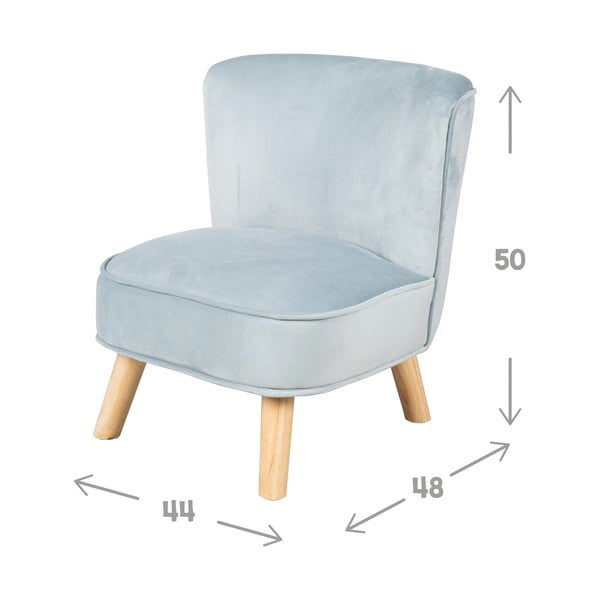 Svijetlo plava baršunasti dječja fotelja Lil Sofa – Roba-image-4