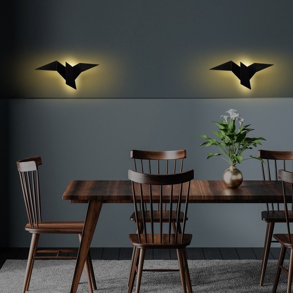 Crna LED zidna lampa Pacali – Opviq lights-image-1