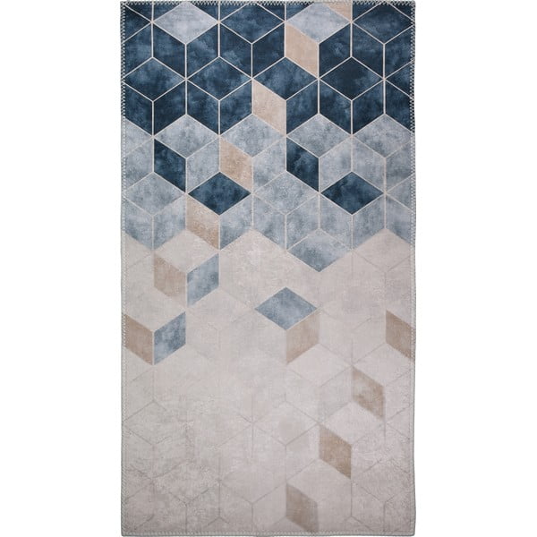 Tamno plavo-krem perivi tepih 230x160 cm - Vitaus