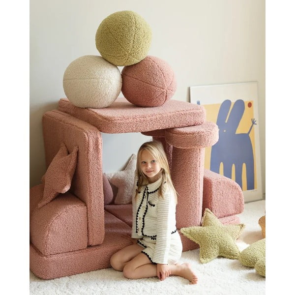 Zeleni dječji jastuk za sjedenje od bouclé tkanine Ball – Wigiwama-image-2