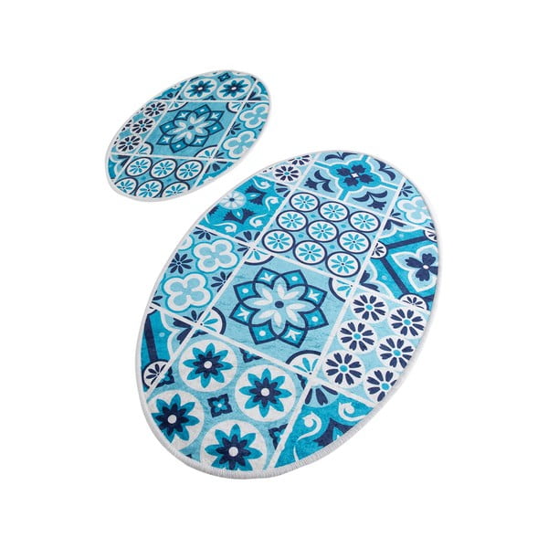 Plave kupaonske prostirke u setu 2 kom 60x100 cm Ceramic – Foutastic