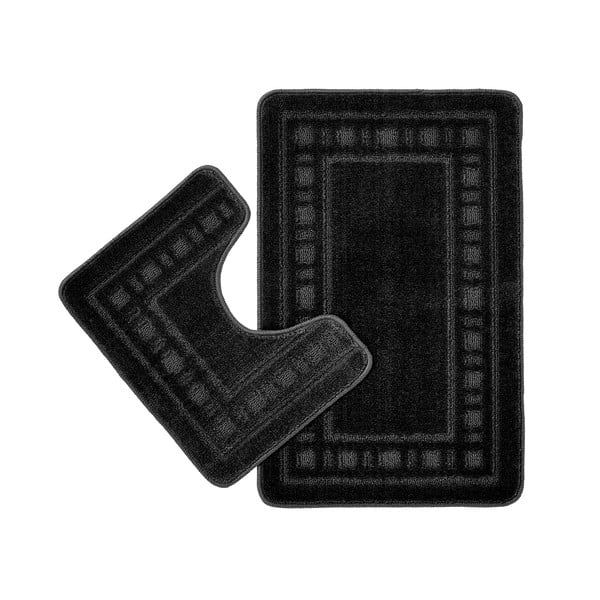 Crne kupaonske prostirke u setu 2 kom za WC 50x80 cm Armoni – Catherine Lansfield