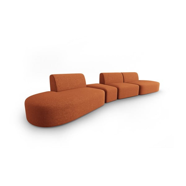 Sofa od šenila boja terakote s lijevim kutom 428 cm Paolo – Milo Casa-image-2