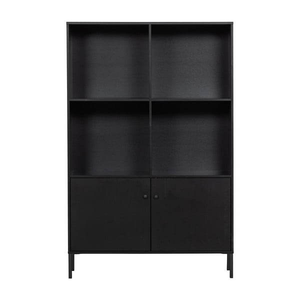 Crna biblioteka od masivnog bora 107x160 cm Xam – WOOOD