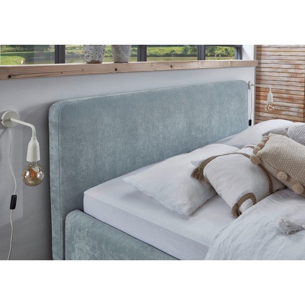 Svijetlo plavi tapecirani bračni krevet bez podnice 180x200 cm Mattis – Meise Möbel-image-2