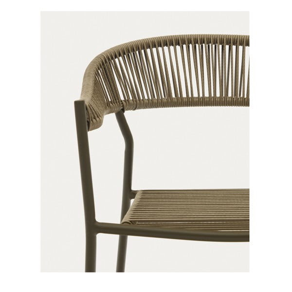 Kaki zelene blagovaonske stolice u setu 4 kom od umjetnog ratana Futadera – Kave Home-image-3