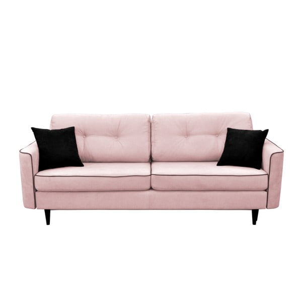Svijetlo ružičasti kauč na razvlačenje s crnim nogama Mazzini Sofas Magnolia