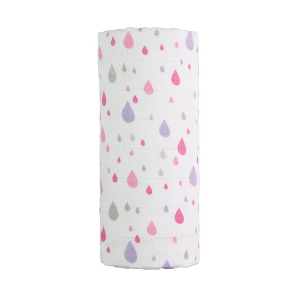 Pamučni ručnik za bebe T-TOMI Tetra Pink Drops, 120 x 120 cm
