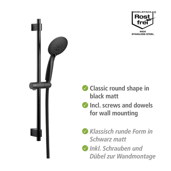 Crni tuš set od nehrđajućeg čelika 66 cm Young - Wenko-image-3