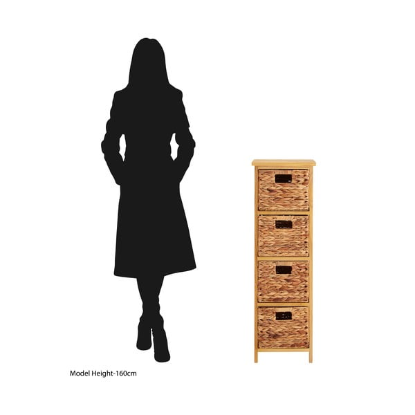 Visoka komoda od masivne paulovnije u prirodnoj boji 32x100 cm – Premier Housewares-image-3