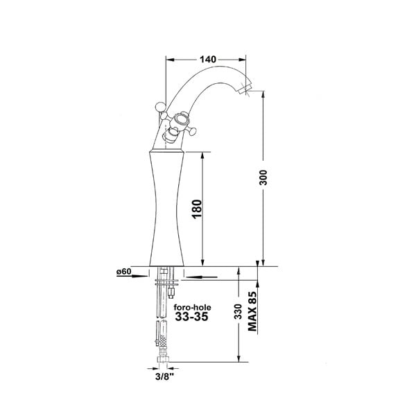 Stojeća slavina za umivaonik u brončanoj boji Antea – Sapho-image-4
