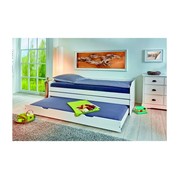 Evergreen House Trostruki bijeli kauč na razvlačenje-image-3