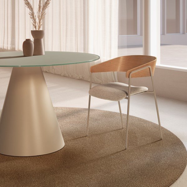 Svijetlo sive/u prirodnoj boji podstavljene blagovaonske stolice u setu s naslonima za ruke 2 kom Cora – MOME-image-1