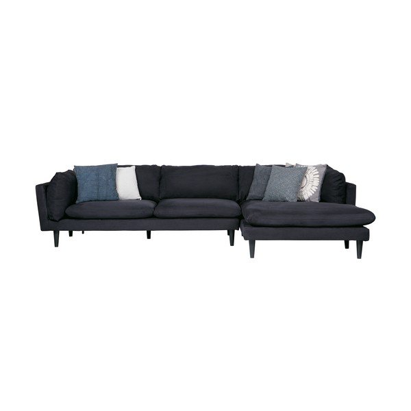 Crna sofa WOOOD Rocky, desni kut-image-3