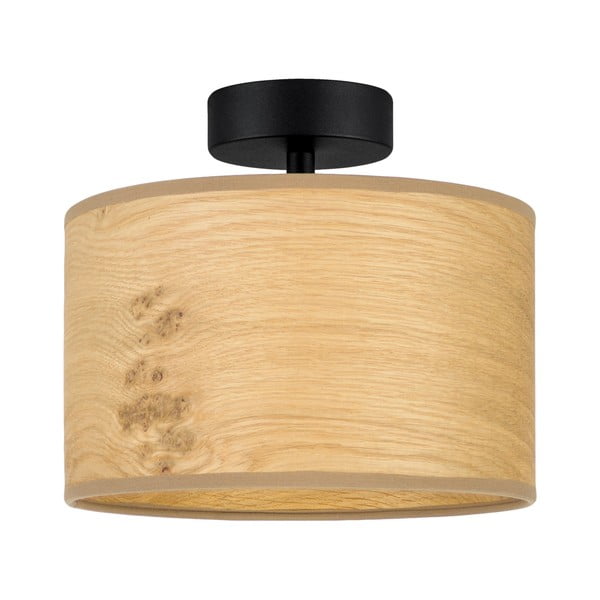 Bež stropna lampa od drvenog furnira Sotto Luce Ocho S, ⌀ 25 cm