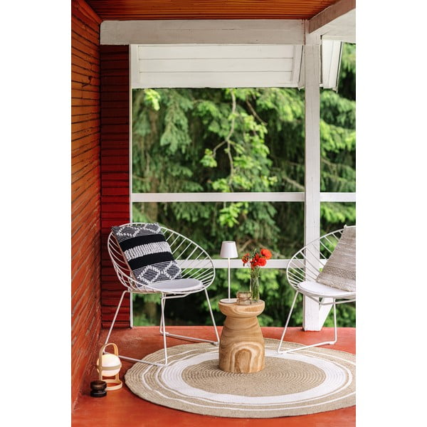 Okrugli vanjski tepih u prirodnoj boji ø 150 cm - NORTHRUGS-image-3