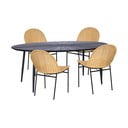 Set od 4 blagovaonske stolice Sofia od ratana i crnog stola Marienlis - Bonami Essentials