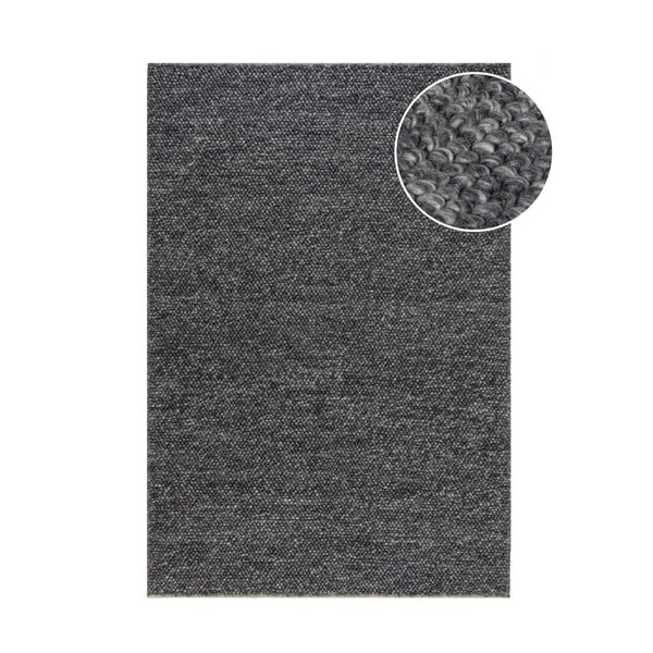 Tamno sivi ručno rađen tepih od mješavine vune 200x290 cm Minerals – Flair Rugs