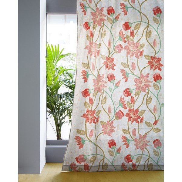 Ružičasto-bež zavjesa od lana Tierra Bella Amazonia, 140 x 270 cm-image-1