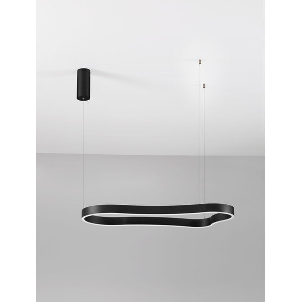 Mat crna LED viseća svjetiljka aluminijska s mogućnosti zatamnjivanja Dussa – Nova Luce-image-3
