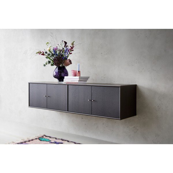 Tamno smeđa niska komoda u dekoru hrasta 176x42 cm Mistral - Hammel Furniture-image-2