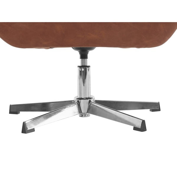 Smeđa fotelja od imitacije kože Naomi - Støraa-image-4