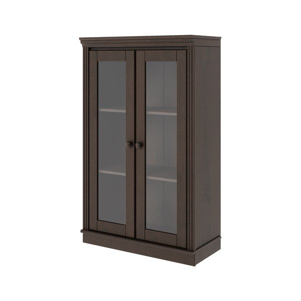 Tamno smeđa vitrina od masivnog bora 74x118x35 cm Anita – Støraa-image-2