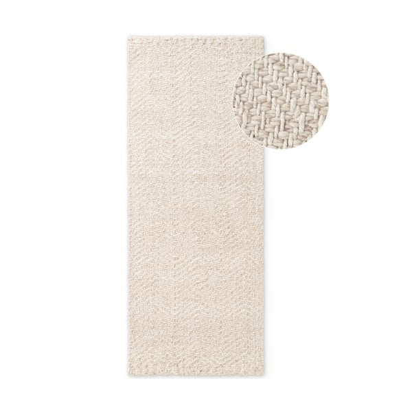 Krem/boje slonovače ručno rađena staza od mješavine vune 80x200 cm Majoli – Elle Decoration