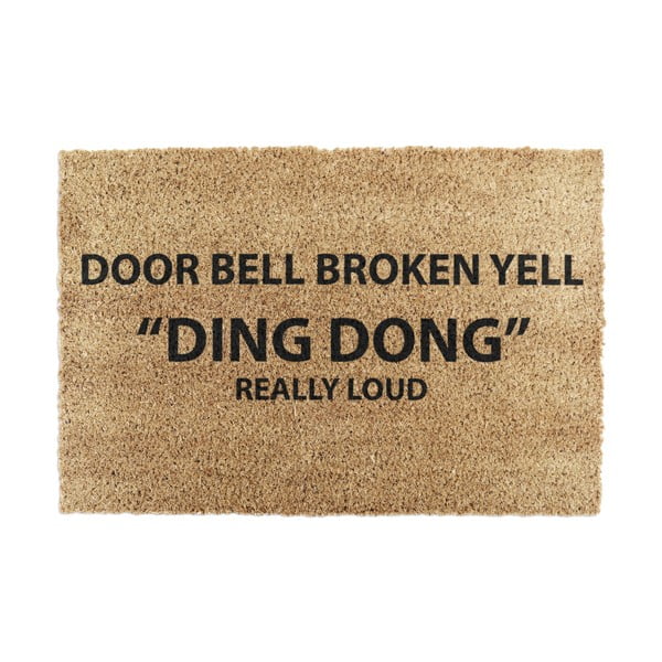 Otirač od kokosovih vlakana 40x60 cm Yell Ding Dong – Artsy Doormats